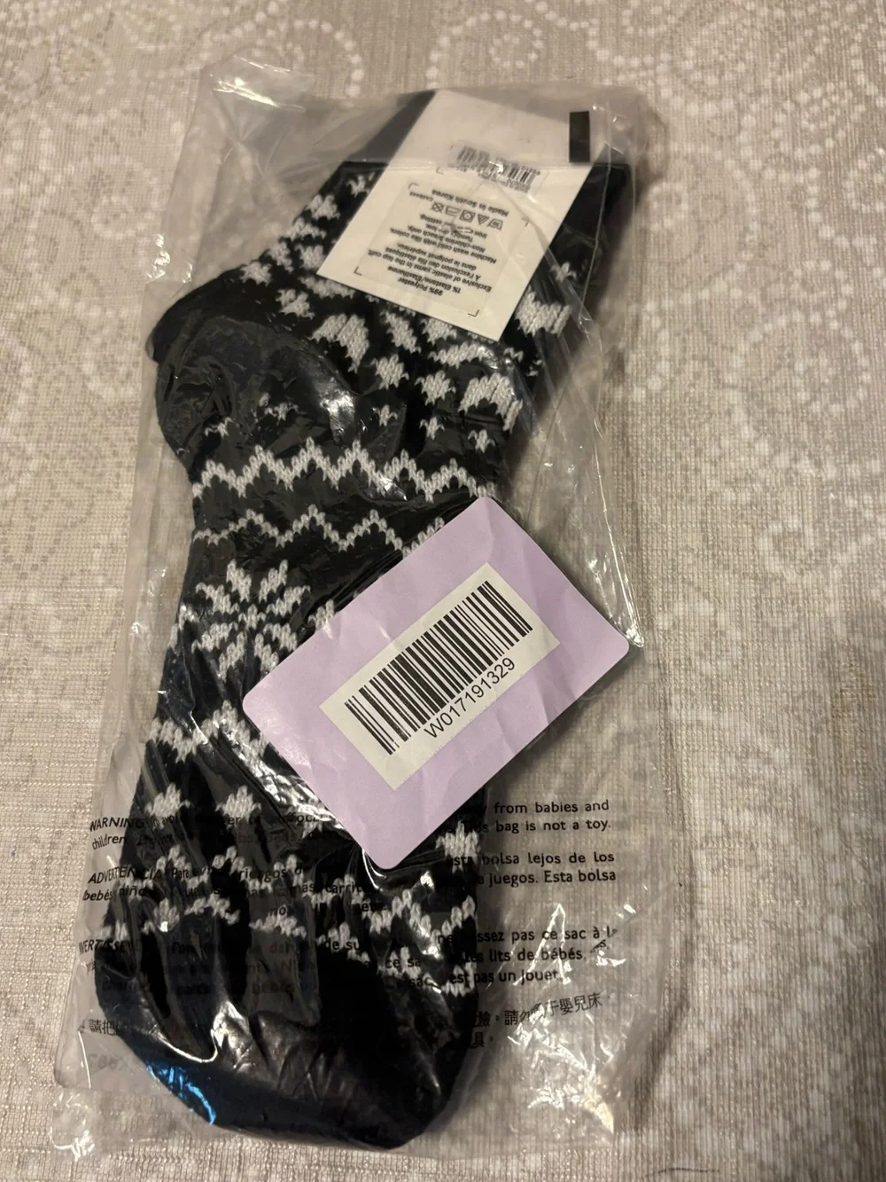 NWT Madewell cozy black/white brushed Fair isle socks, sealed & unopened bag,oos